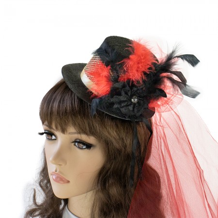 Карнавальная шляпка на заколках Констанс 13302